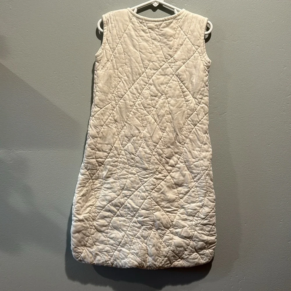 Coyuchi Cream Handstitched Quilted Sleep Sack 100% Organic Cotton zip up - Picture 7 of 10